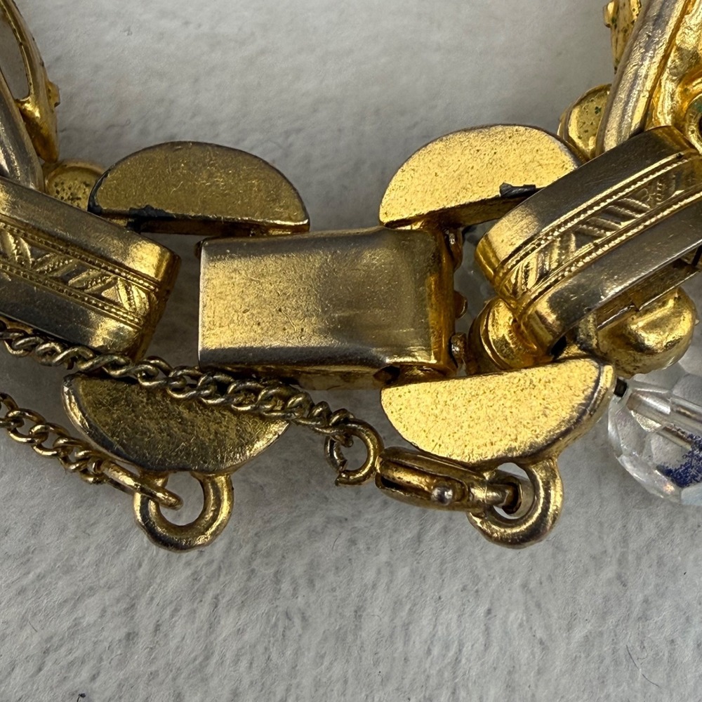 Vintage Juliana Rhinestone Bracelet Cha Cha Gold Tone 7" - Picture 9 of 11